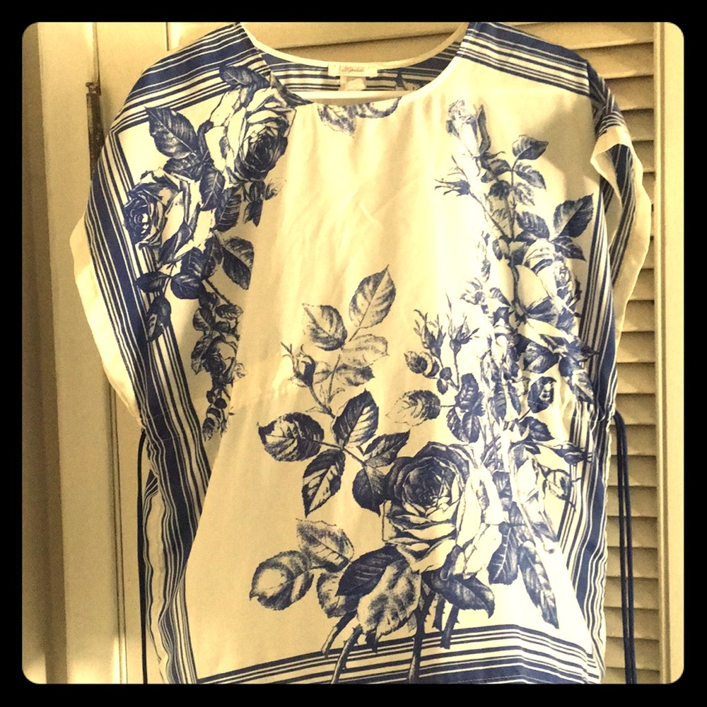 Sheer floral roses blouse